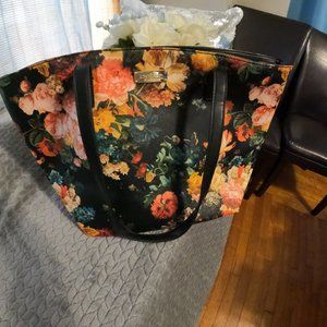BEBE melissa floral tote purse.zip top